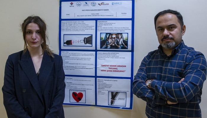 Bolu’da üniversite öğrencisi “akıllı emniyet kemeri” projesi geliştirdi
